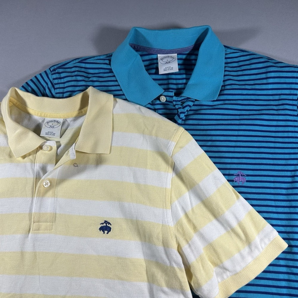 Men's Brooks Brothers Golden Fleece 346 Slim Fit Polo Bundle Lot of 2 Large